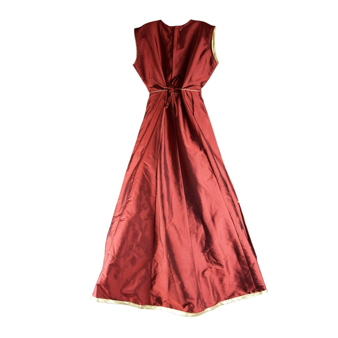 Maroon Embroidered Anarkali for Girls