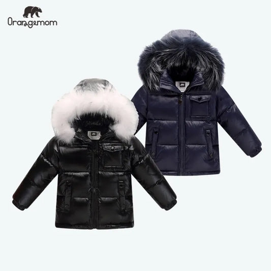 Kids Winter Down Jacket Parka Boys Girls Warm Snow Coat