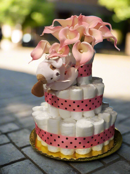 Flower Baby Girl Diaper Cake